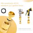 TAROSE Garden Hose Quick Connect Fittings Solid Brass Garden Hose Fitting Water Hose Connectors 3/4 Inch Garden Hose Fitting Quick Connector Male and Female Set- 4 Set