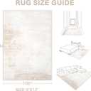 Area Rugs 9x12 Living Room: Washable Rug Modern Abstract Large Rugs Soft Non Slip Neutral Rug Stain Resistant Indoor Carpet for Bedroom Kitchen Dining Room Table Nursery Home Office Rugs(Beige,9'x12')