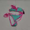 Tempt Me Women Plus Size Triangle Bikini Sets String Two Piece Halter Swimsuits with Tie Side Bottom,12 W