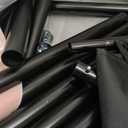 Double Rods Clothes Rack for Hanging Clothes, Heavy Duty Rolling Clothing Rack with Wheels, Freestanding Garment Racks with Oxford Bottom Shelf and Mesh Bottom Shelf for Bedroom Laundry Living Room