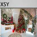 YYNXSY 7X5FT Christmas Theme Photography Background Fireplace Christmas Tree Background Picture Photo Background Newborn Holiday Room Decoration Banner Christmas Eve Party YY-3509
