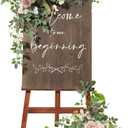 Ling's moment 2pcs Wedding Flowers Garland Artificial Floral Swag Arch Decorations Greenery Arrangements Dusty Rose Cream Ceremony Reception Garden Easel Wall Entryway Outdoor Board(NOT Include Sign)