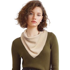 Molans Women Winter Knit Neck Scarf - Warm Crochet Triangle Scarf for Women Girls (Beige)