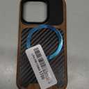 TENDLIN Magnetic Case Compatible with iPhone 16 Pro Max Phone Case Wood Grain with Carbon Fiber Texture Design Leather Hybrid Slim Case (Compatible with MagSafe) Black