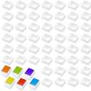 KALIONE 50 Pcs Watercolor Half Pans White Plastic Empty Watercolor Paint Pans Empty Watercolor Palette Plastic Watercolor Tins Travel Tins Paint Case Empty Half Pans for Watercolor Acrylics Palette