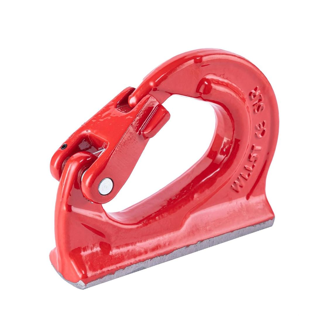 5 Ton Weld-On Anchor Hook G80, Heavy-Duty Alloy Steel Lifting Hook, 11000 Lbs Capacity, Durable Welding Hook for Wrecker Crane Tractor Tow Truck Rigging and Equipment Lifting (Red)