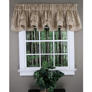 Stylemaster Windsor Scalloped Layered Valance - Linen Color, size 55"×17"