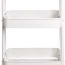 Amazon Basics 2-Tier Rolling Metal Utility Cart with Shelf, Portable Multi-Functional Storage, White, 29.92 x 18.11 x 13.58 inches