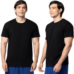 Fruit of The Loom Men's Eversoft Cotton T Shirts, Breathable & Moisture Wicking with Odor Control, Sizes S-4x (2 Pack Black)