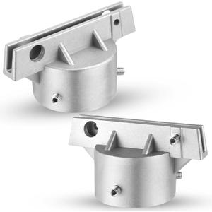 Hicarer 2 Pcs Street Name Sign Bracket for 2 3/8" Pole 5.5" Wide (3/16" Slot) Heavy Duty Street Name Sign Holder Round Aluminum Pole Bracket