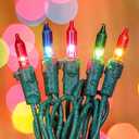 Christmas Lights 100 Count,13FT Multi-Colored with Green Wire