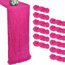 12 Pack Hot Pink Cheesecloth Table Runner 10FT Boho Cheese Cloths Gauze Fabric Table Runners 120 Inch Rustic Sheer for Summer Wedding Birthday Party Baby Shower Holiday Home