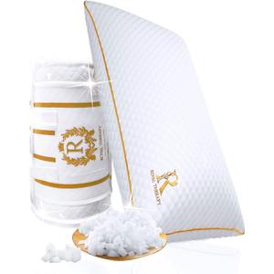 Royal Therapy King Memory Foam Pillows - Shredded Memory Foam Pillow for All Sleep Positions - Medium Firm Pillow with Adjustable Loft - Bamboo-Derived Rayon Cover - CertiPUR-US & Oeko-TEX Certified (King (Pack of 1))