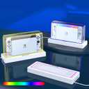 Mooroer Dust Cover with 16 LED Colors Light Base for Nintendo Switch/OLED, Acrylic Clear Display Box Anti-Scratch Waterproof Slim Dock Case, Cool Switch Accessories
