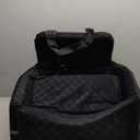 Dog Car Seat for Small and Medium Dogs Up to 35 lbs Memory Foam Dog Booster Seat with Safety Leash & Storage Pockets, Fits Front & Back Car Seats, Removable Washable Cover  Black