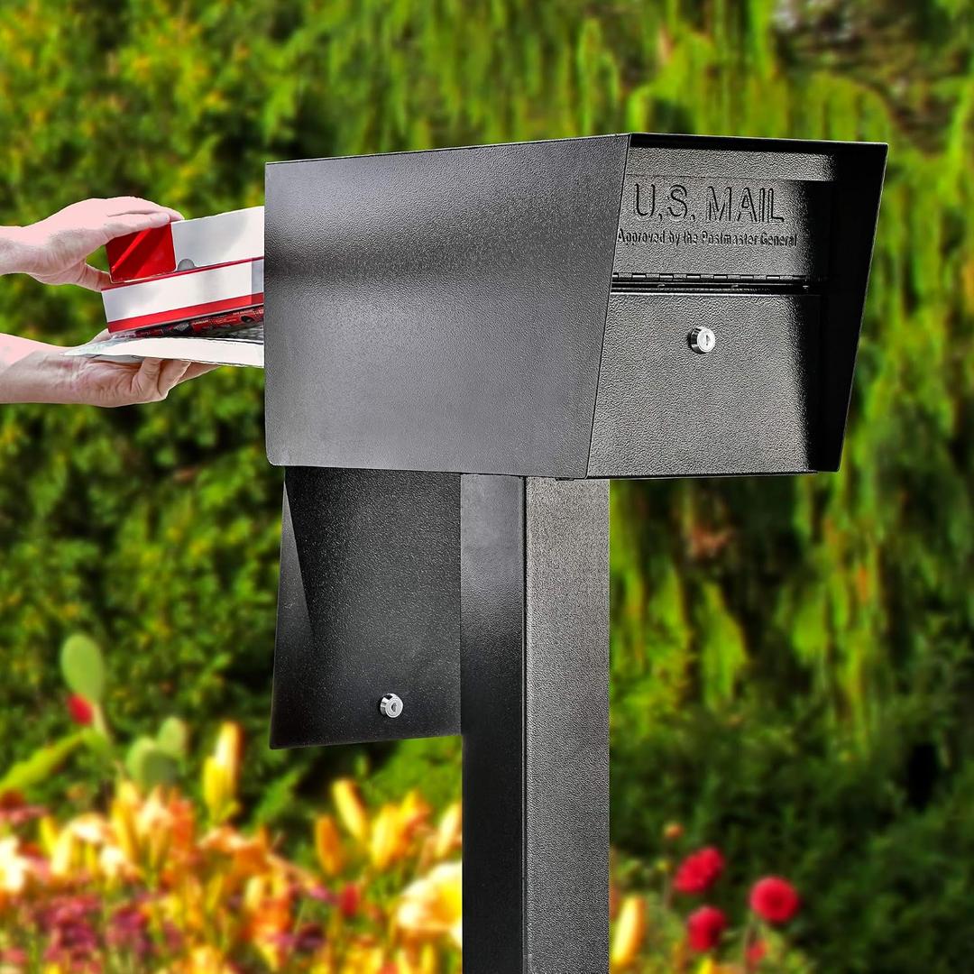 Mail Boss Street Safe Latitude Dual Access Locking Post Mount Mailbox