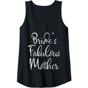 Womens Bride's Fabulous Mother Shirt Matching Family Bridal Party Tank Top (Black)