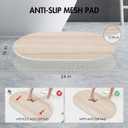 Stone Bath Mat for Bathroom|Diatomaceous Earth Bath Mat|Quick Dry Water Absorbing Bath Stone Mat Large|Non-Slip Bathroom Shower Rug|Easy to Clean (2416'', Wood Grain, Oval)