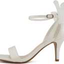 Delicious Everly ~ Women Ankle Strap Low Heel Bridal Dress Sandals (7.5)