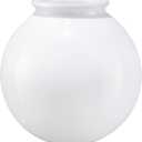 Aspen Creative 28001-41, 6" White Acrylic Replacement Lamp Post Globe with 3-1/8" Neck