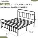 14Inch Metal Bed Frame, Full Size Bed Frame with Storage Space,Heavy Duty Sturdy Mattress Foundation,Easy Assembly,No Box Spring Needed, Black