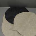 Myir JUN Round Placemats Dual Sided, Faux Leather Place Mats Set of 4 Indoor Placemats for Dining Table Outdoor Placemats Non-Slip Washable Table Mats (Gray Cream-White, Set of 4)