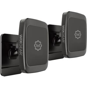 WixGear (2 Pack Universal Stick On Dashboard Magnetic Phone Car Mount, for Cell Phones and Mini Tablets with Fast Swift-snap Technology, (Newer Bigger Model)