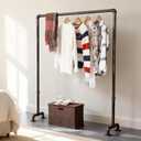 Industrial Pipe Clothing Rack 59in,Clothes Racks for Hanging Clothes,Heavy Duty Garment Display Rack