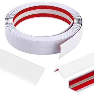 22 Feet Flexible Inside & Outside Corner Trim Molding, Peel and Stick Molding Trim for Walls, Corner Trim molding, Wall Corner Protector (White, Width 1.6 in)
