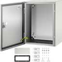 VEVOR NEMA Steel Enclosure, 16 x 12 x 8'' NEMA 4X Steel Electrical Box, IP66 Waterproof & Dustproof, Outdoor/Indoor Electrical Junction Box, with Mounting Plate
