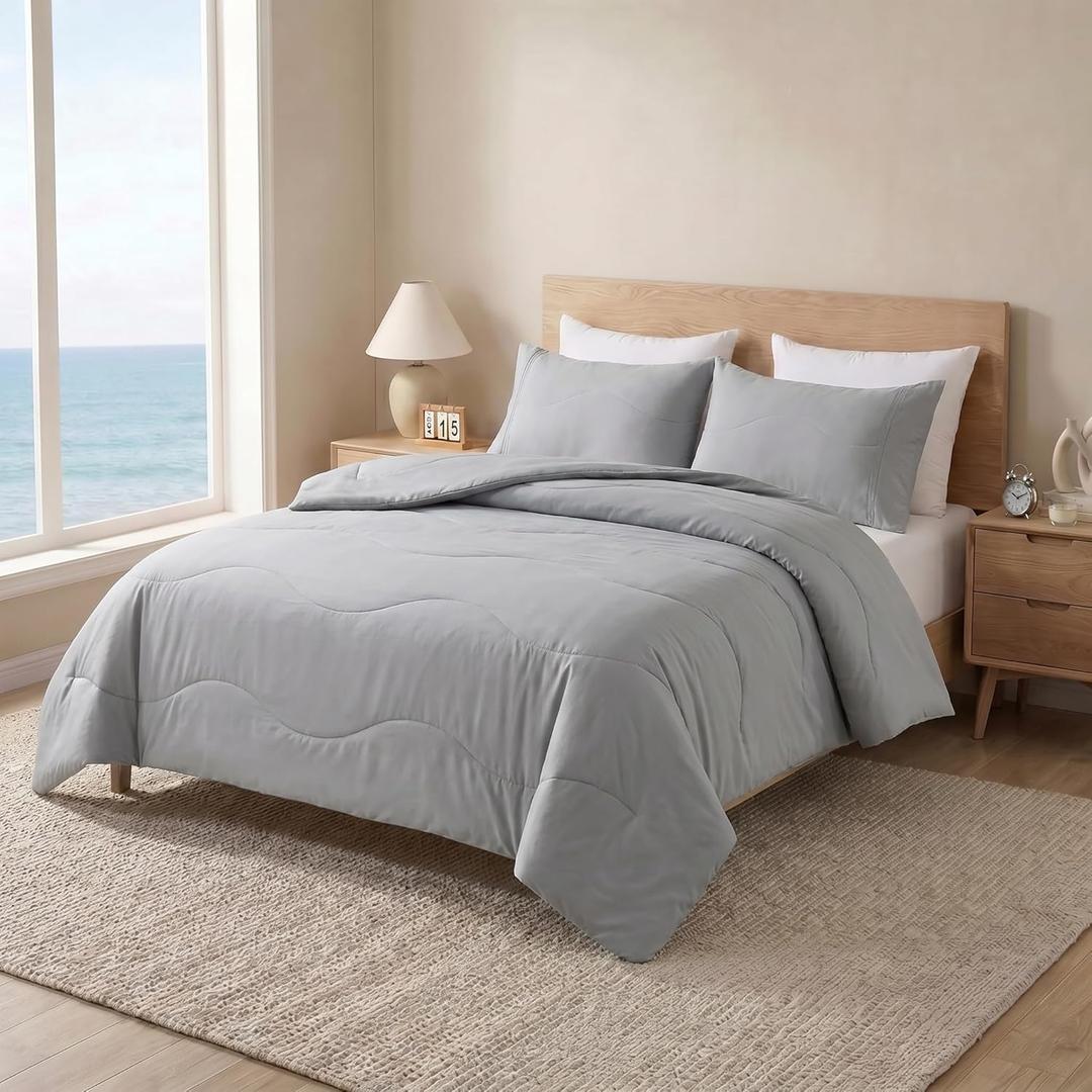 Cooling Blanket for Hot Sleepers & Night Sweats, Breathable Lightweight Cooling Comforter for Menopause & Summer, Soft Cool-to-Touch, Oeko-TEX, Cool Grey, 60x80 Inches
