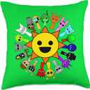 Sprunki Funny Toys All Around mr Sun Boys Girls Birthday Throw Pillow (18x18)