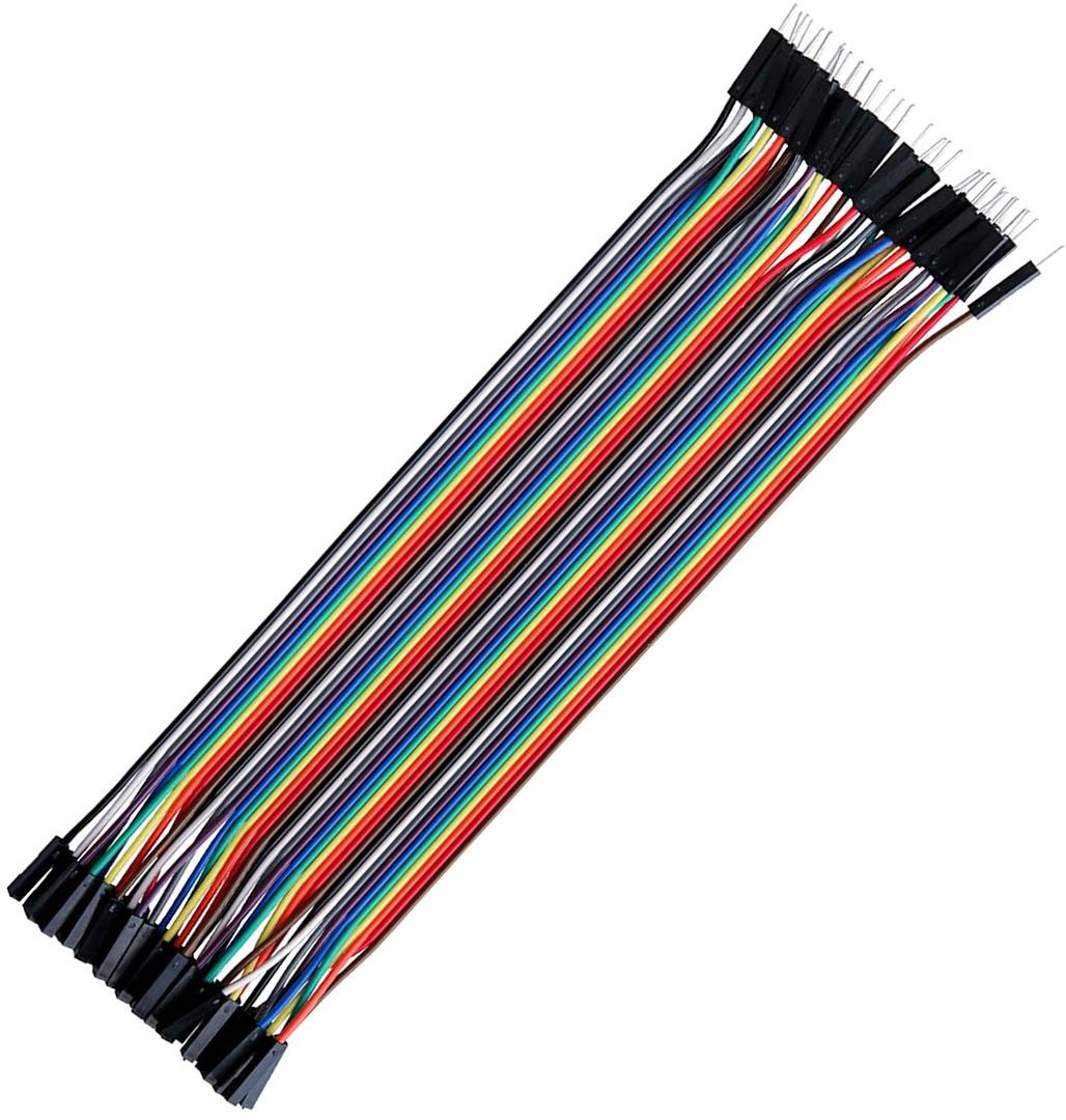 40pcs 30 cm (12 inch) Female to Male Multicolored Dupont Wire Breadboard Jumper Ribbon Cables Compatible with Arduino Projects(F/M)