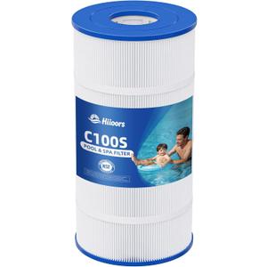 C100S Pool Filter Cartridge, Compatible with CX100XRE, C100S, SwimClear C100S, PA100S, C-9440, 100 Sq. Ft Pool Filter Cartridge, Heavy Duty 5 oz+ Trilobal Fabric