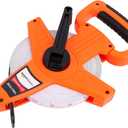 Amazon Basics Open Reel Fiberglass Measuring Tape, Inch/Metric Scale, Impact Resistant Shell, 100-feet (30-Meters) by 1/2-Inch, Orange