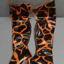 Thigh High Boots For Women Striped Back Zipper Burgundy Zebra Print Over The Knee Sexy Gold White Pointed Toe Cow Print Leopard Magenta Stiletto Heel, Size 40