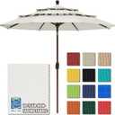 EliteShade USA 10-Year-Non-Fading 9ft 3-Tier Market Patio Umbrella, Commercial Grade Outdoor Table Umbrella with Crank Open, Windproof & UPF 50+ UV Protection, Heavy Duty Ventilation for Garden, Deck, Pool, Backyard, Beach & Bistro, White