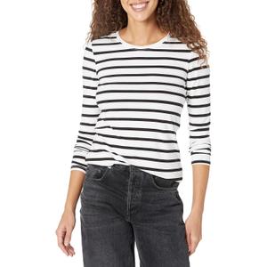 Amazon Essentials Women's Regular-Fit Long-Sleeve Crewneck T-Shirt ( Plus Size)