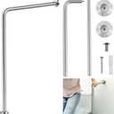 Zonon 1 Pack Wall to Floor Safety Grab Bar Stainless Steel Shower Grab Bars for Bathroom Wet Areas Disabled Elderly Pregnant Women (L Style)