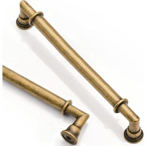 Asidrama 10 Pack 6.3 Inch(160mm) Brushed Antique Brass Kitchen Cabinet Handles, Cabinet Pulls Kitchen Cabinet Hardware for Cupboard Drawer Pulls 2281