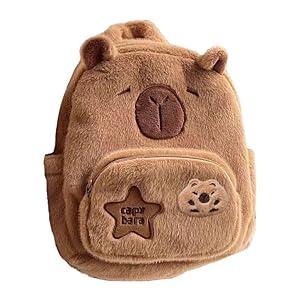 Capybara Plush Backpack Multifunctional Durable Casual Daypacks for Outdoor Activities, Hiking, Picnic,Travel, Cute Animal Design, Lightweight Gift for Everyone