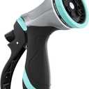 QUOBAS Metal Garden Hose Nozzle, 10 Pattern Heavy Duty Water Nozzle with Leak-Proof Aluminum Construction, Adjustable Garden Sprayer for Watering Plants, Washing Cars, Pet Shower