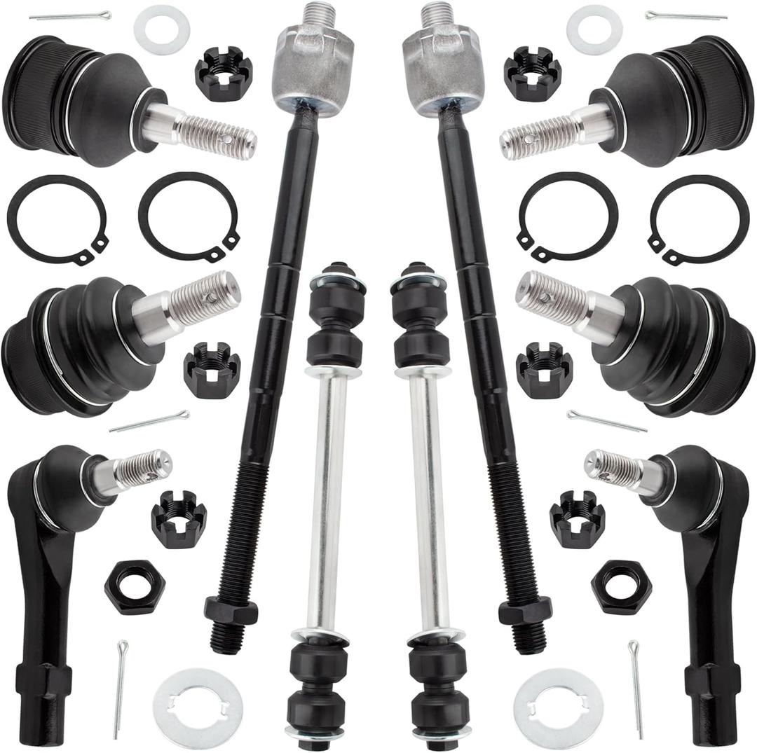 8pcs Front Suspension Kit Outer Inner Tie Rod Ends Lower Ball Joints Sway Bar End Links Drive & Passenger Side For Ford Focus 2006 2007 2008 2009 2010 K80992 K80066 ES80580 EV80632