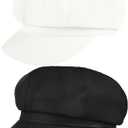2 Pcs Cotton Newsboy Cap Newsboy Hats Baker Boy Hats Adjustable Cabbie Cap for Women (One Size, Color Style 1)