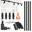YuLuoXiang H  13FT H Track Lighting Rails Kit, Black 3 Wire Track, Single Circuit, Power Feed and Connectors Included, Mount Hardware for 120V Indoor Track Spotlights