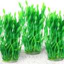 QUOZUO Fish Tank Decorations Seaweed Large Plants, Green Artificial Plants for Aquarium, Fish Tank Accessories, Aquarium Decor Plastic Plants 3pcs
