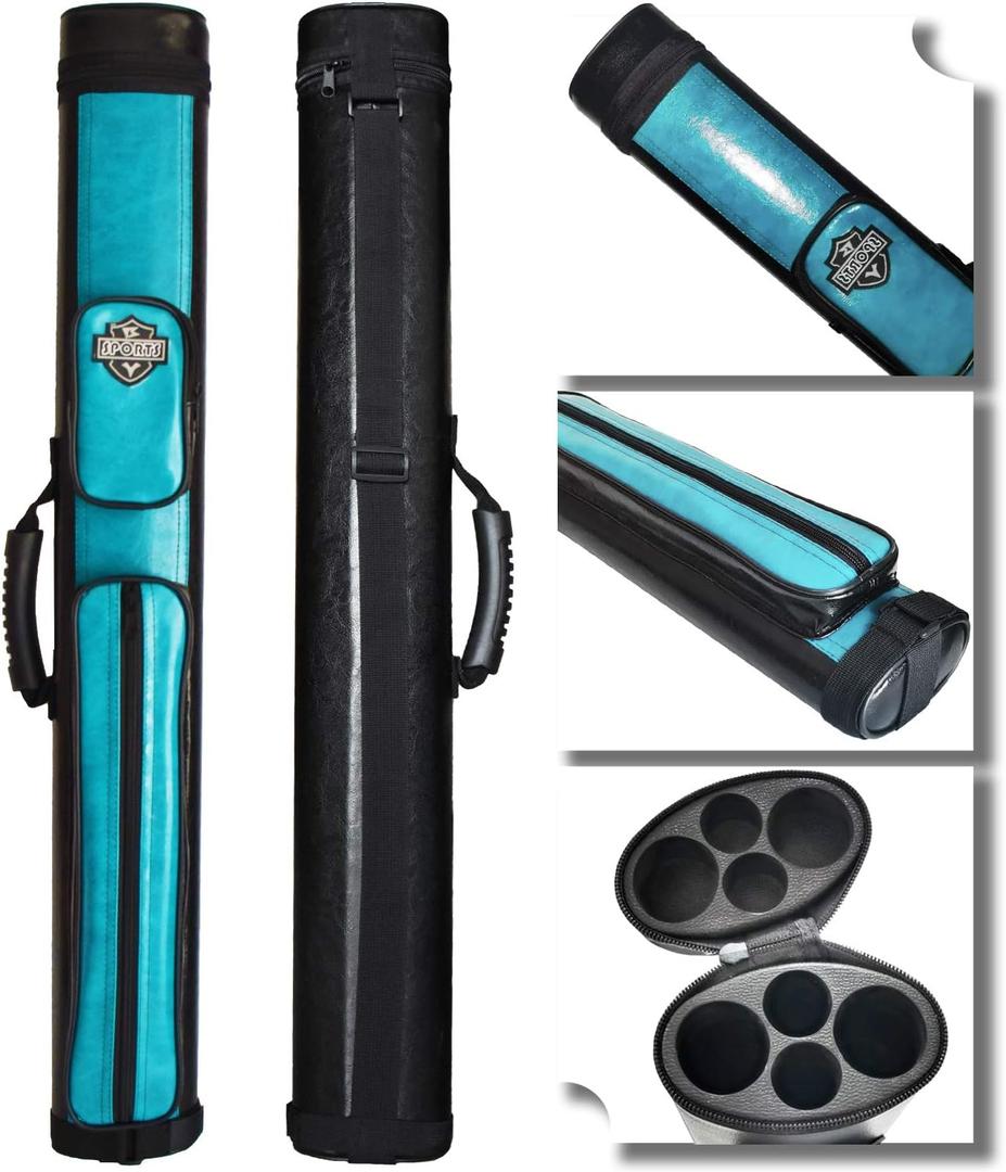 BY SPORTS 2x2 Hard cue case Oval Pool Cue Billiard Stick Carrying Case