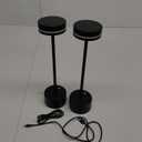 2 Pack Aluminum Cordless Table Lamp, 5000mAh Rechargeable Table Lamp, Portable Touch Control LED Table Lamp, 3-Level Brightness Cordless Rechargeable Table Lamps for Home Restaurant Outdoor - Black