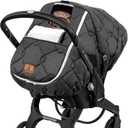 Winter Carseat Cover for Baby,Waterproof Baby Car Seat Cover Compatible with Doona Car Seat and StrollerWinter Infant Carseat Canopy, Keeps Babies Warm and Cozy (Black)