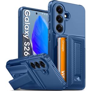 2 x Oneagle Wallet for Samsung Galaxy S26 Case with Card Holder (4-5 Cards) [RFID Blocking] Full Camera Protection, with Kickstand 15FT Military Grade Shockproof Heavy Duty Phone Case for Galaxy S26, Blue